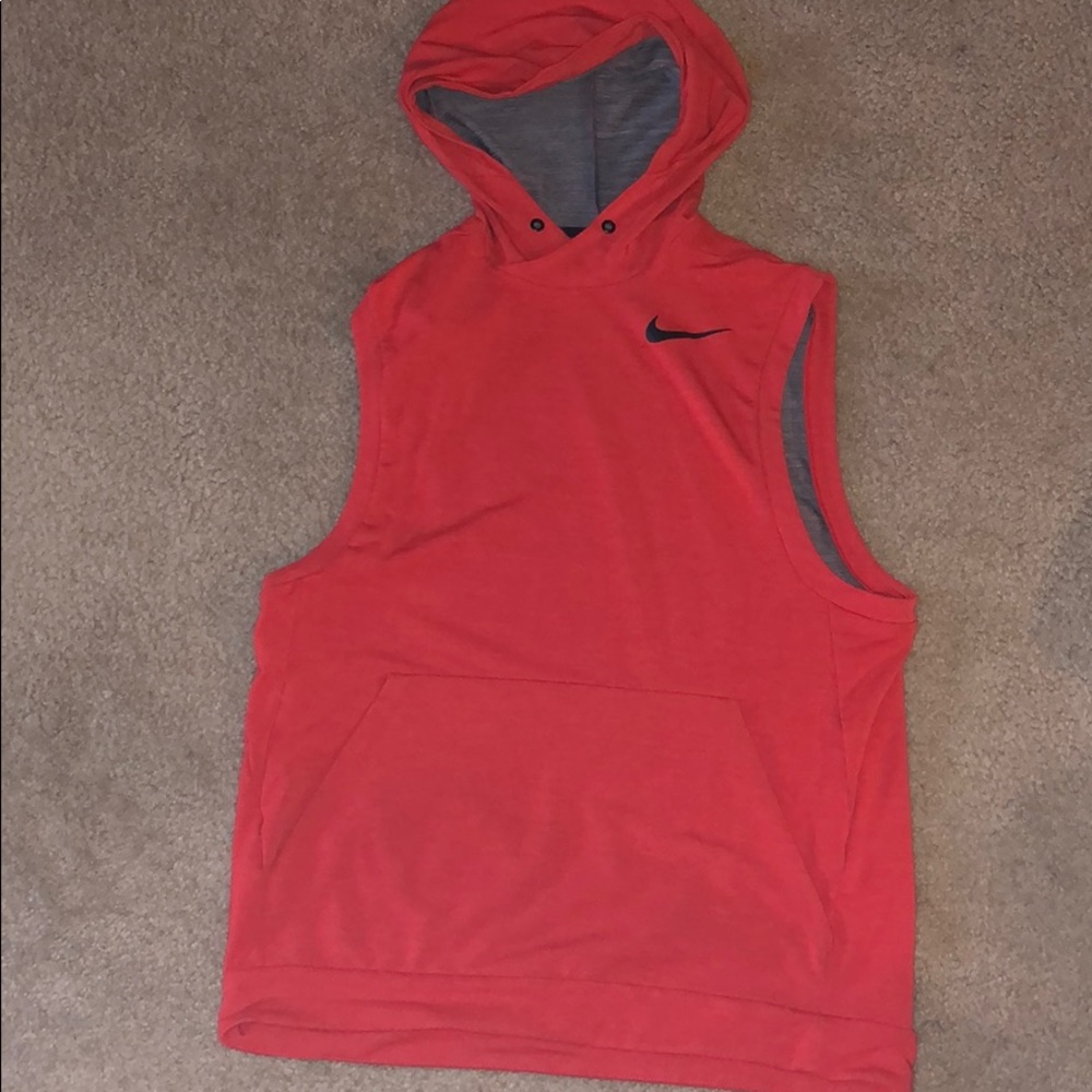Orange Nike sleeveless hoodie